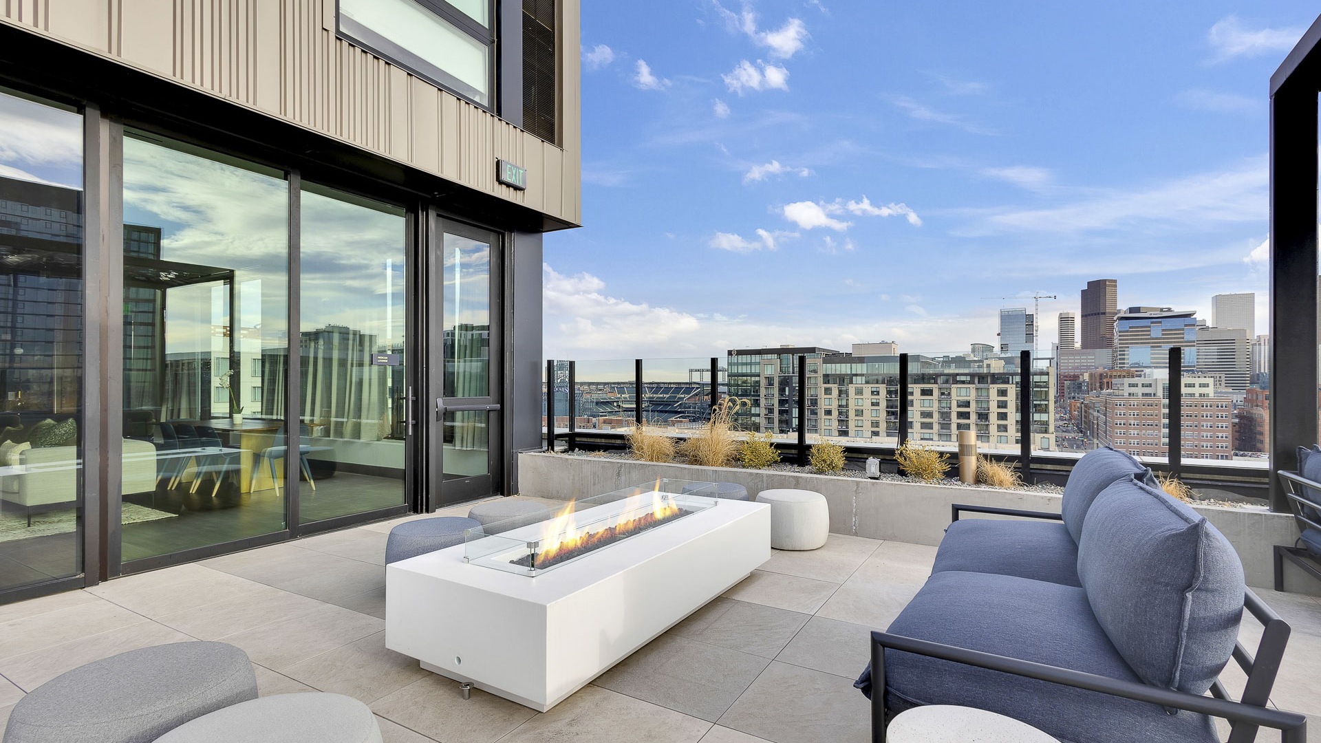 outdoor seating on the deck with fire pit 