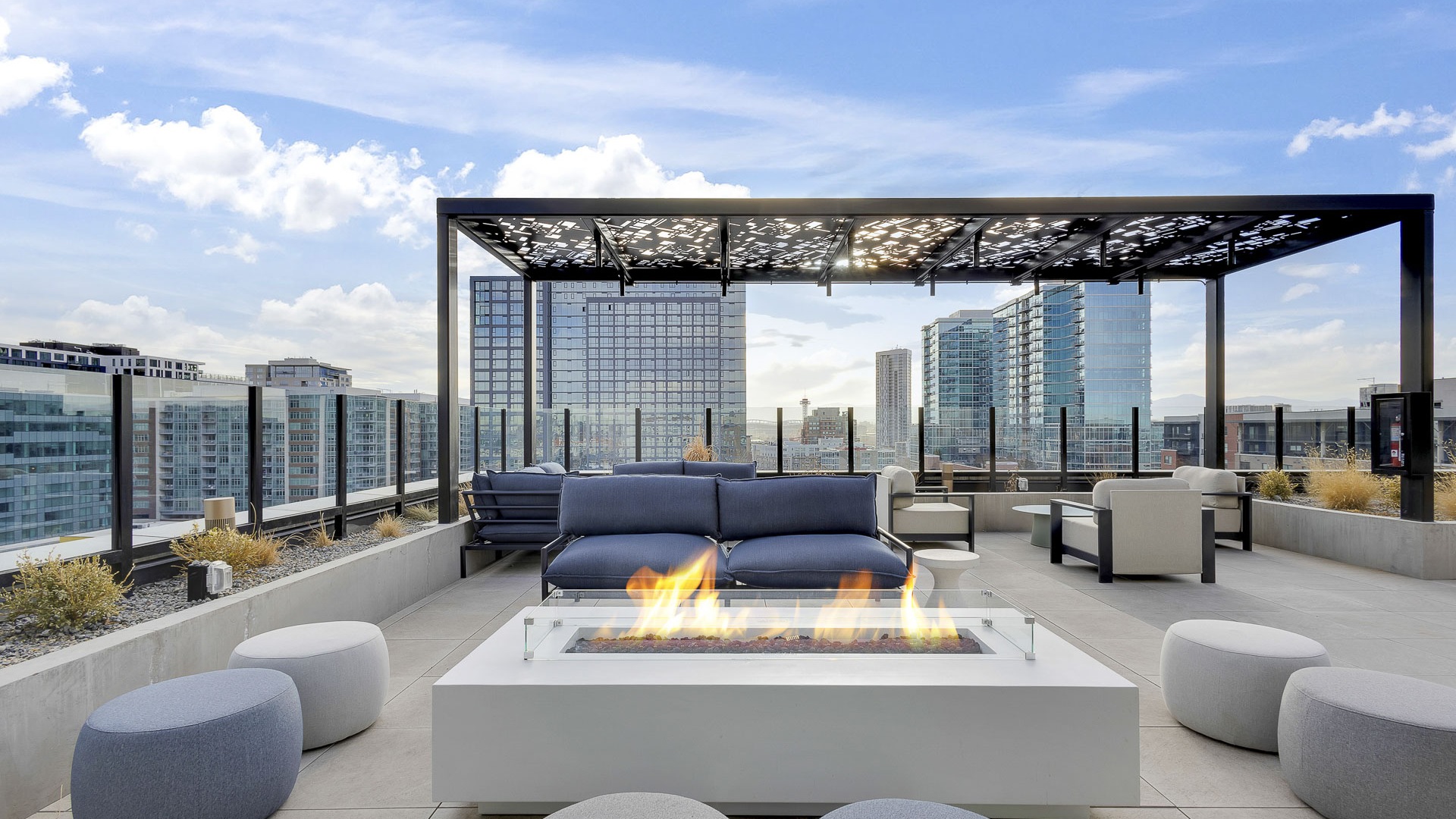 outdoor seating on the deck with fire pit 