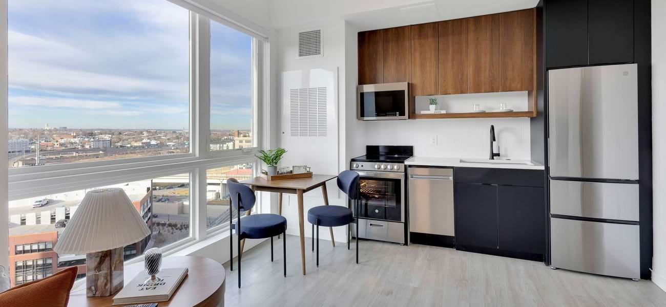 Living Room and Kitchen Living room seating and decor