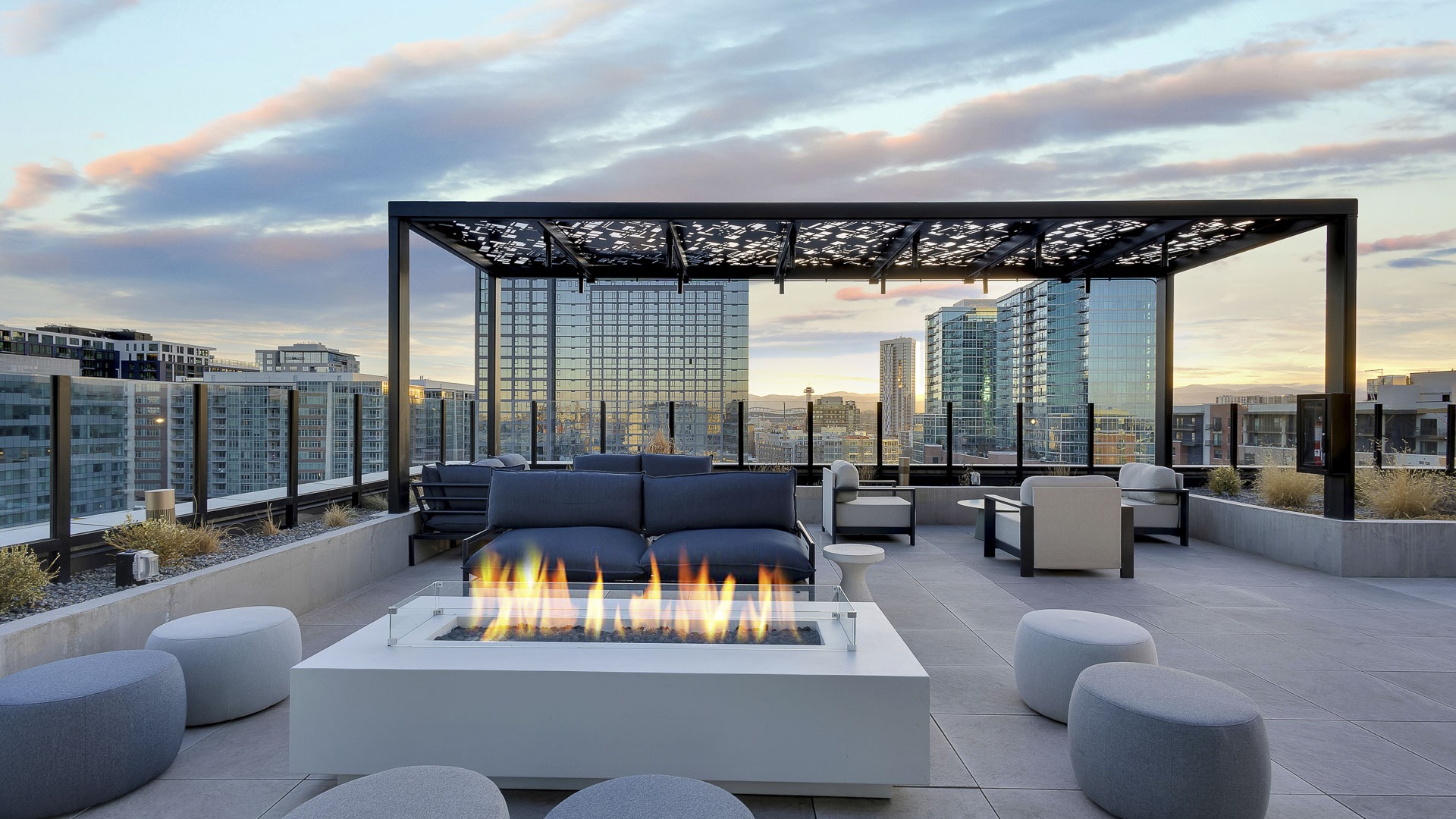 Rooftop Deck With Fire Pit