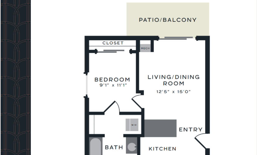 A4- 571 Sq. Ft. - 1X1